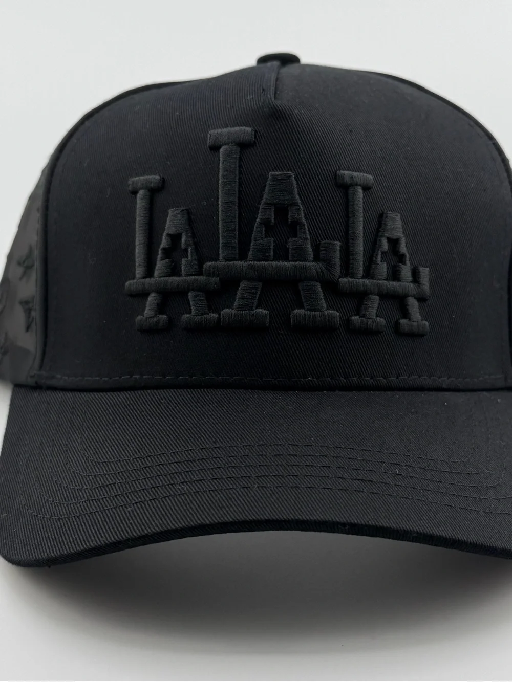 Men's Black Embroidered LA LA LA Baseball Cap